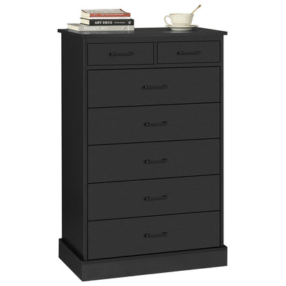 Hasuit Black Dresser Tall 7 Drawer Dresser with Sturdy Base