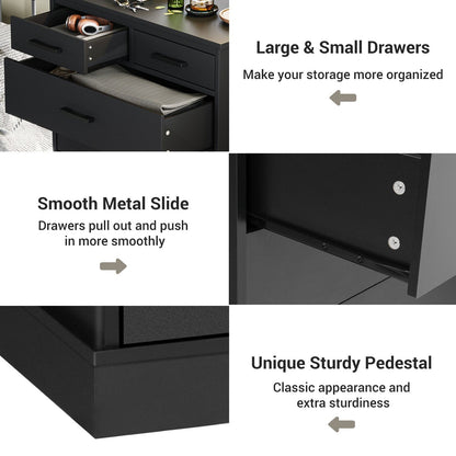 Hasuit Black Dresser Tall 7 Drawer Dresser with Sturdy Base