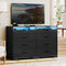 6 Drawers LED Dresser with 2 Pull-Out Tray Storage Organizer