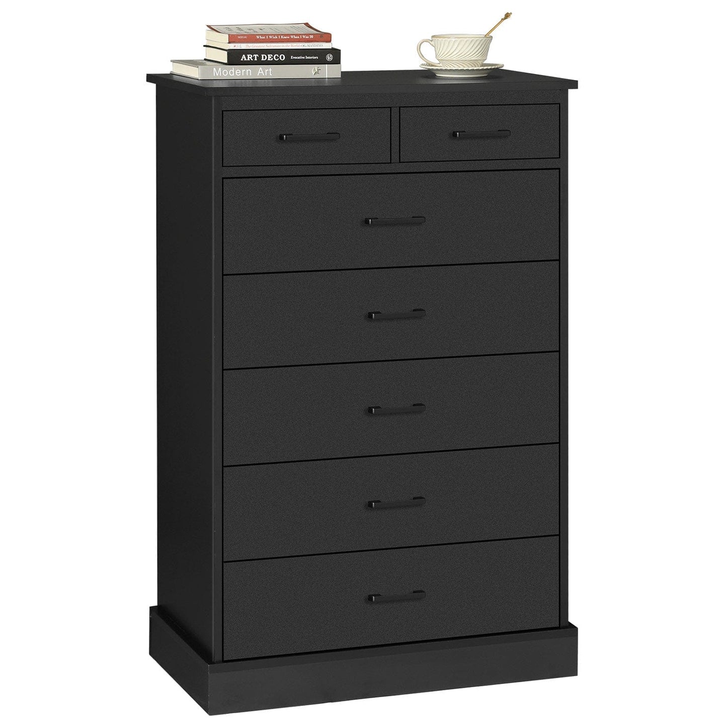 Hasuit Black Dresser Tall 7 Drawer Dresser with Sturdy Base