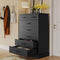 Hasuit Black Dresser Tall 7 Drawer Dresser with Sturdy Base